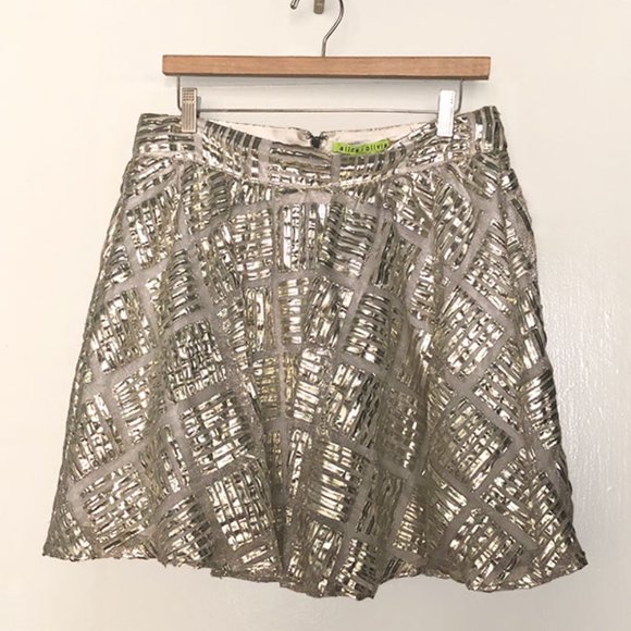 Alice + Olivia Jaylyn Metallic Mesh Mini Skirt - Picture 5 of 7